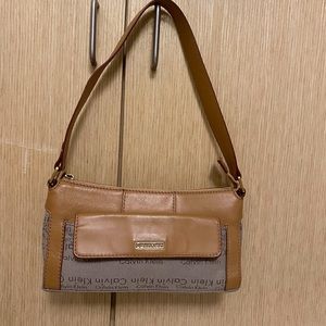 Calvin Klein tan shoulder purse